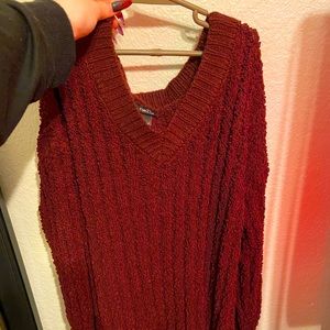 Red, Oversized Cozy Sweater